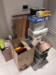 toys, storage boxes, waste A large box of board games etc. which could be reused, plus plastic storage, toolbox etc. which could be reused. Some waste. SW19 - removed for £50