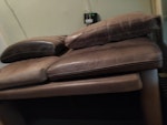 4 seater leather sofa.220cm No fire certificate. Vintage couch. We also want some items brought from bn23rl to BN1 if we can combine jobs. Sofa probably to tip. Can't sell BN1 - removed for £90