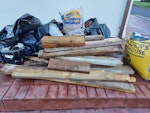 Wood and 20 small black bags Planks of wood 20 small bags. Some has earth in and small stones PO16 - removed for £120