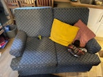 Two seater sofa & bookshelf Two seater sofa. Large bookshelf (without the books) BS6 - removed for £95