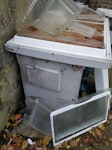 American fridge freezer It's old style American fridge freezer. Out in the front garden, doors been taken off, ready to dispose. E13 - removed for £90