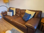 3 seater leather sofa 3 seater leather sofa. Small holes in back of seat HG5 - removed for £140