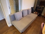 Sofa and small furniture Sofa bed, bed head, bedside table, kitchen organiser, small bookshelf. NW6 - removed for £0