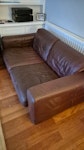 Leather sofa, 3 seater. Leather sofa, brown, 3 seater. It does have a few scuffs, which can be patched, but other than that in good order. HP6 - removed for £75