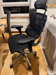 Standing desk and office chair Standing desk - manually adjustable to be seated or standing. 
Office chair - worn but working with multiple adjustment features for height, posture, etc. 
Note: only the desk and chair for collection, no items pictured on or around the desk or chair. NW6 - removed for £50