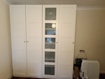 four door Ikea Pax A four door Ikea Pax - 1 double unit and 2 single units . 
Double unit: 236cm x 50cm x 35cm Single units 236 x 50 x 35cm
+ 3 spare doors (identical to the non glass ones in pictures) KT6 - removed for £0