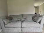 2 seater sofa - with fire tag a well cared for sofa that could be resold or recycled and still has fire tags on SG11 - removed for £65