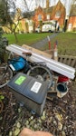 Bicycle, shelf and junk Bicycle, trash cans, slim shelf, small wood, cooler box, plastic boards, cardboard, other small trash. SL4 - removed for £100