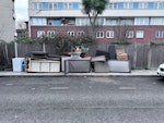 Sofa washing machine, various Itesm are on the street at Morpeth Street. Sofa, washing machine, various items from garden shed E2 - removed for £300