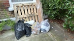 pallet, 3 bags, wooden plank wooden palllet, 3 bags with cardboard packaging, 1 wooden plank SE3 - removed for £40