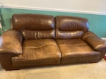 3 seat sofa 3 seater leather settee B79 - removed for £90