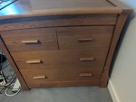 Quality reusable furniture A king size mattress, a king size bed frame, a child's bed frame, a single mattress and a solid oak chest of drawers from mama and papas, a black tv stand, an office chair All from pet and smoke free home. All reusable in good condition. W4 - removed for £120