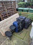 Mattress Suitcases Stepladder An old Single Mattress Dunlopillo,
A broken Stepladder, a brocken Stool, 6 old broken suitcases (2 little ones are inside two of the big ones) NW6 - removed for £90