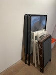 A-boards, scrap mdf + timber Scrap ripped MDF boards, timber and wooden,metal and plastic A-boards, a chair WC1X - removed for £75