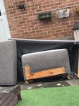 Three seat sofa with cushions Three seat sofa with cushions 
Side entrance to property (greenbank ng4 1at) NG4 - removed for £145