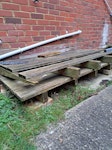 Old wood pallets and decking Wood pallets and Wood that formed part of dismantled decking. Quite old and not in good shape so wouldn't recommend for reuse AL7 - removed for £95