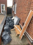 Rubble bags, radiator cover, Rubble from a bedroom return. Around 20 rubble bags filled with old plaster in.  skirting boards and trim, radiator cover and wardrobe doors. B78 - removed for £200