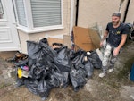 Assorted building waste Assorted building waste, bathroom bits, tiles and plasterboard. HA7 - removed for £125