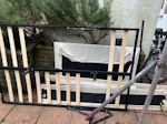 Bed (6 parts) metal and fabric an old dismantled bed to dispose of. can leave outside the property. SE14 - removed for £40