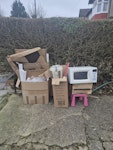 cardboard boxes old microwave cardboard boxes microwave and old chair to be removed CR0 - removed for £50