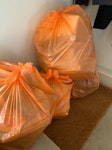 8 bin bags, a whiteboard, pots Around 8 recycling and bin bags. We can easily bring these down to the street. The picture only shows 4 bags as not everything is sorted yet. NW6 - removed for £45