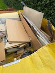 hippo skip  household waste hippo skip
The 
dismantled and fltpacked. wardrobe/flat packed wall unit/dismantled 2 seat sofa and 1 seat sofa/. dismantled and flat packed stereo cabinet, no hifi system ,house old junk, hippo skip is full to top level LE3 - removed for £180