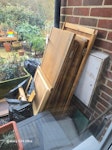 Cardboard and wood Broken down solid wood wardrobe and flat packed cardboard CM15 - removed for £125