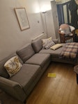 Corner sofa Corner sofa which is fine to reuse but does not have fire safety label. Sorry but no help is able to be given to remove it. BN2 - removed for £75