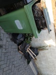 mixed waste mixed green waste, soil, contents of green wheelie bin amd all rubbish to the right of it BN10 - removed for £55