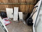 Hoover, shelf, pipes, steel, Hoover; shelf with electric cables, steel pipes, glass sheet, plastic strip TW8 - removed for £50