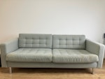 Two sofas, 80 inches long Two matching Ikea sofas, one stained, another in a better condition (please see photos). Otherwise fully functional. EN8 - removed for £110