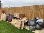 Cardboard boxes and few bags Several boxes and few black bags with plastic wrap SG18 - removed for £65