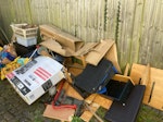 various content of garage plus various items which were in our garage including broken furniture, small amount of garden waste etc plus 4 fence panels CR0 - removed for £120