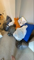 general rubbish, mostly bagged collected by Quick rubbish recycling Ltd