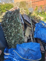 Wood and small concrete post collected by T & O waste services