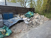 Pile of rubble collected by T & O waste services