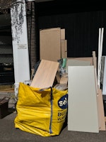 bag of cardboard / offcuts collected by Quick rubbish recycling Ltd