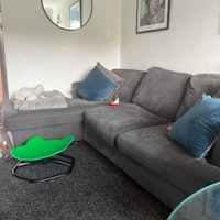 L shaped sofa collected by Mr Trash London