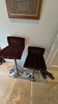 bar stools and faux blind two bar stools that need repair and a lovely faux blind approx 1.2m wide W8 - removed for £60
