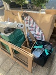 household waste + fence panel packaging, cardboard, ironing board, plus a wooden fence panel (not in photo) SW19 - removed for £70