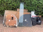 Shower rip out waste plywood, shower screen doors, shower panel off cuts, click flooring and a couple of bags of general waste. CM12 - removed for £90