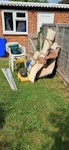 old carpet, broken lawn mower, blind, x2 post mix, 3 plastic garden chairs, broken lawn mower, carpet, hose, hanging planter. CR5 - removed for £70