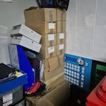 shop waste 14 boxes slips
4 metal till draws
1 plastic coupon dispenser
1 tote ticket dispenser
1 large 49s board
A2 poster board
7 carpet tiles
Large brother printer
Microwave
2 shredders
1 henry hoover
1 fobt stool NP19 - removed for £200