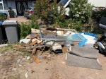 wood few carpet rolls shower shower door, few rolls of carpet. one part bed base. cardboard bit of work top off cuts fence timber. Chester draws HA0 - removed for £185