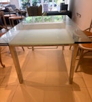 Dinning table, headboard, BBQ Reusable glass dinning table (dismounted already), Headboard reusable, BBQ SW19 - removed for £80
