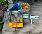 metal frame,chair,bag electric metal training frame, turntable, wooden chair, some bits of electrics SE5 - removed for £40