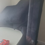 An L-shaped sofa It's an L-shaped fabric 5 seater LU6 - removed for £100