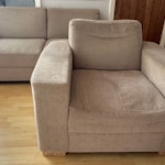 Sofa and armchair Sofa and armchair. 1st floor. TW18 - removed for £90
