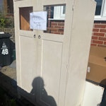 Computer desk Cupboard mainly plastic and wood CM9 - removed for £60
