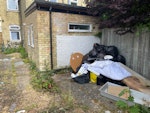 Rubbish sacks mattress sofa About 15 bin bags. I small leather 2 seater sofa. Some cushions. Single mattress. CB1 - removed for £115